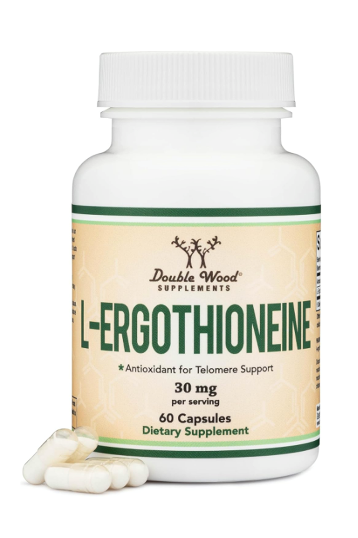 Double Wood  Ergothioneine  (EGT) 30mg  60 Capsul.39.