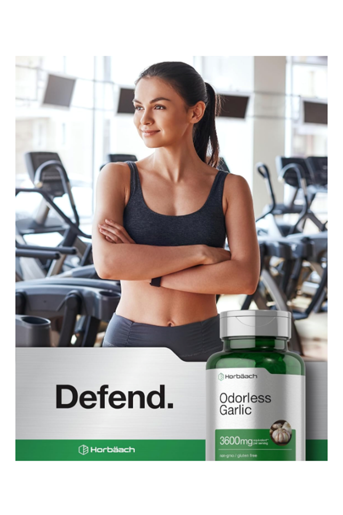 Horbäach Odorless Garlic 200 Softgels 3600mg  Ultra Potent Garlic Extract  Non-GMO & Gluten Free.