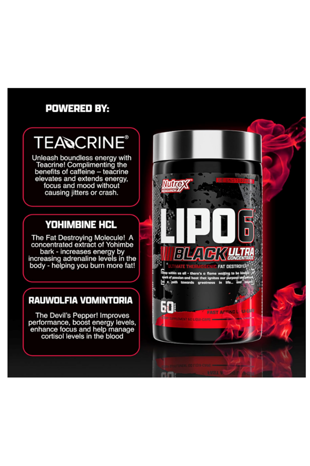 Nutrex Research Lipo-6 Black Ultra Concentrate Thermogenic  60 Capsul.ORJ AMERİKANDIR..AVRUPA İÇERİKLİ DEĞİLDİR!!.