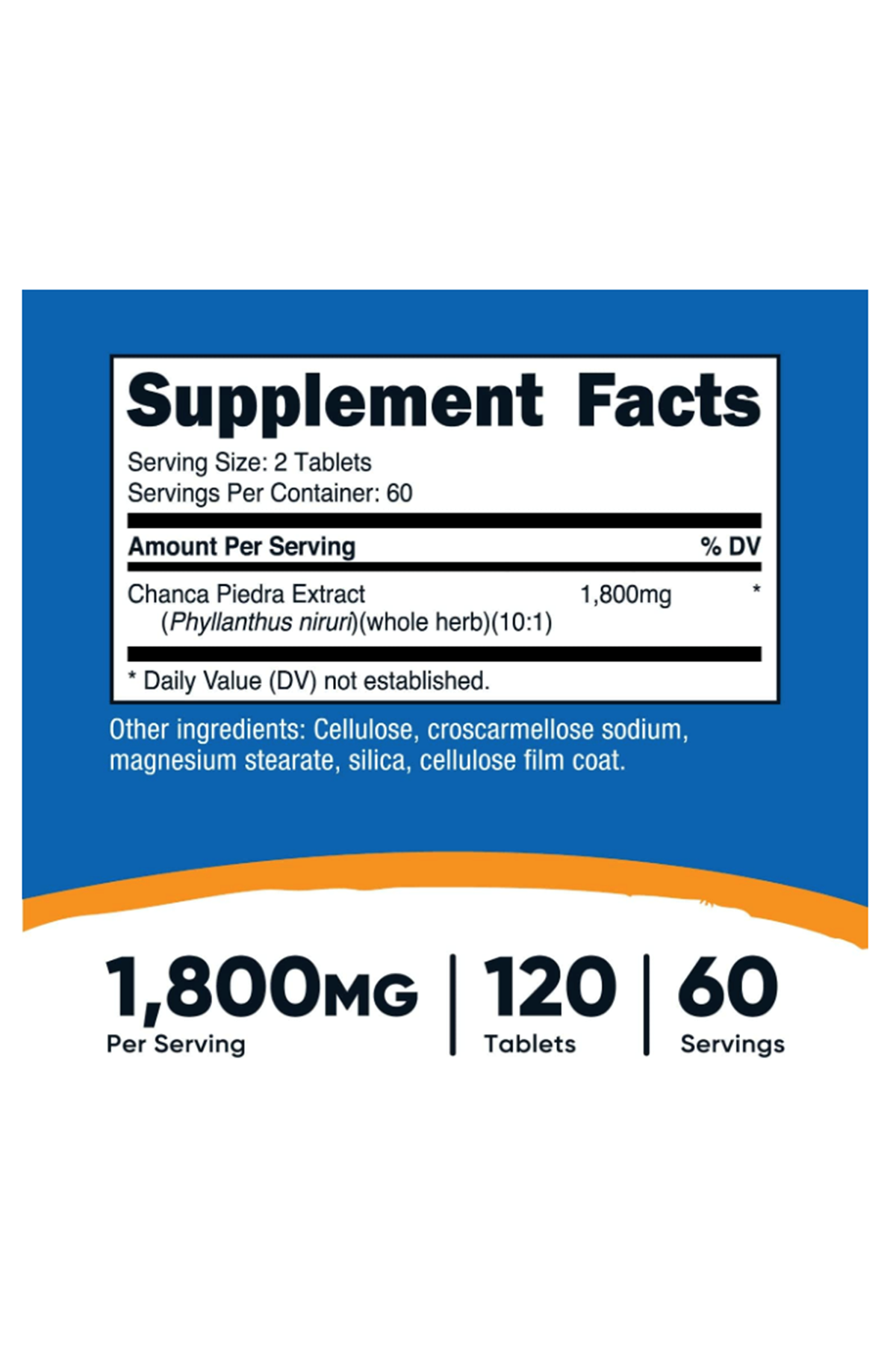 Nutricost Chanca Piedra Extract - Stone Breaker - 120 Tablets, 1800mg.Abd Menşei.36.