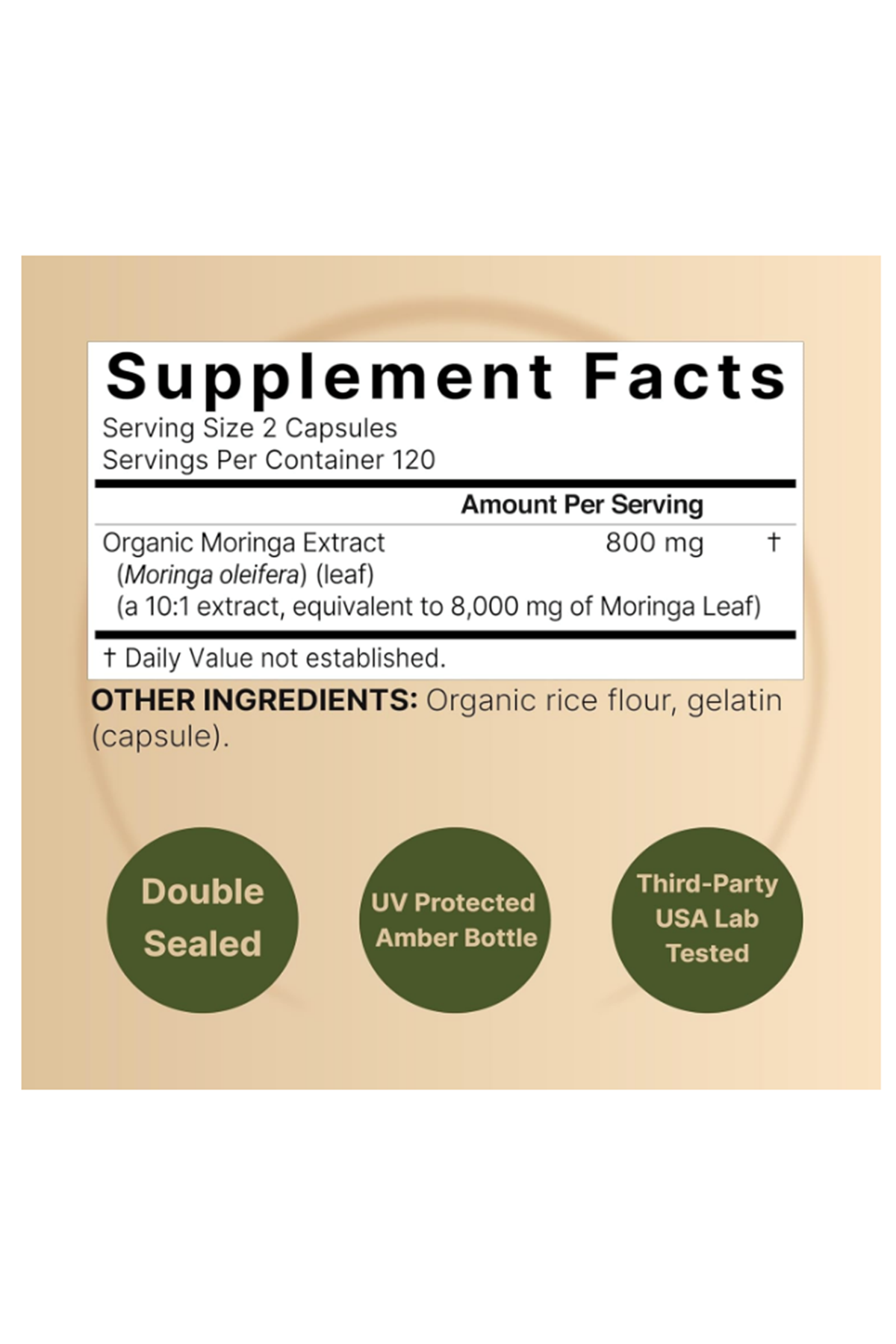 NatureBell Pure Moringa 8000mg - Made with Moringa Organic, 240 Capsules.Abd Menşei.47.