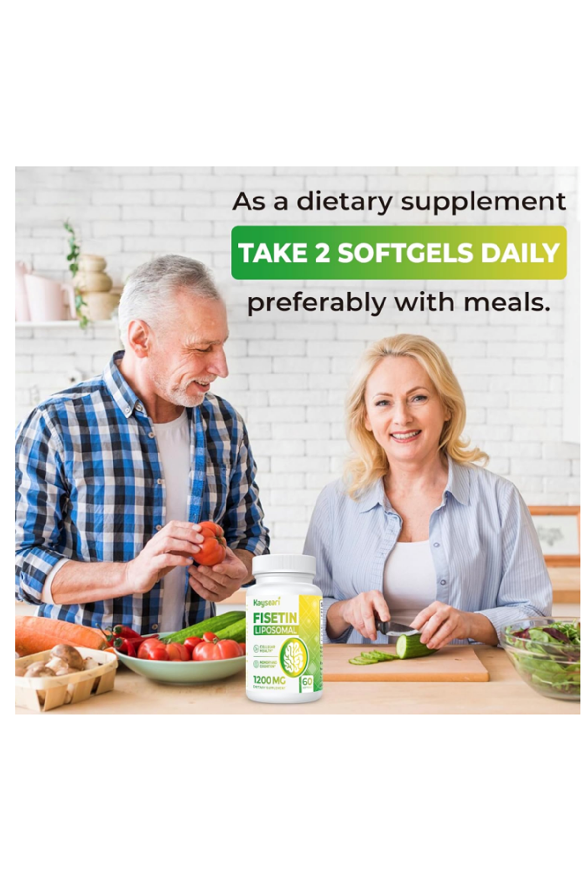 Kaysearı Lıposomal Fisetin 1200mg Antioxidants Immunity Health Aging Cognitive Support 60 Capsul.Made ın Usa.