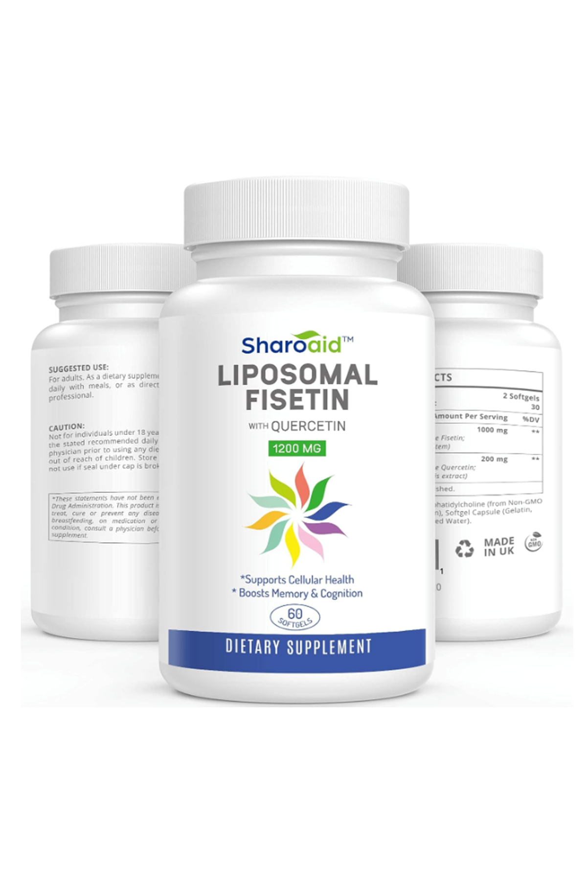 Sharoaid (Ösg Özel Sporcu Gıdaları) Liposomal Fisetin With Quercetin 1200mg 60 Softgels.Orj Usa.46.