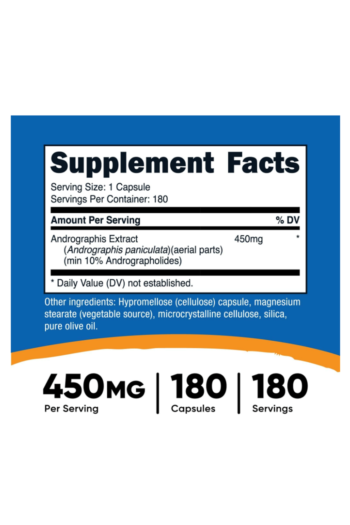 Nutricost Andrographis Extract 450mg 180 Vege Capsul.Abd Menşei.