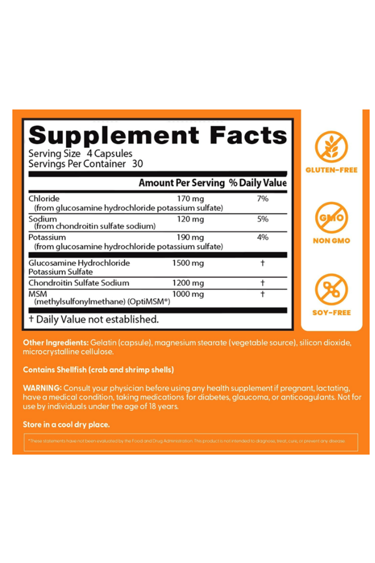 Doctor's Best Glucosamine Chondroitin Msm with OptiMSM 120 Veg Capsul..44.