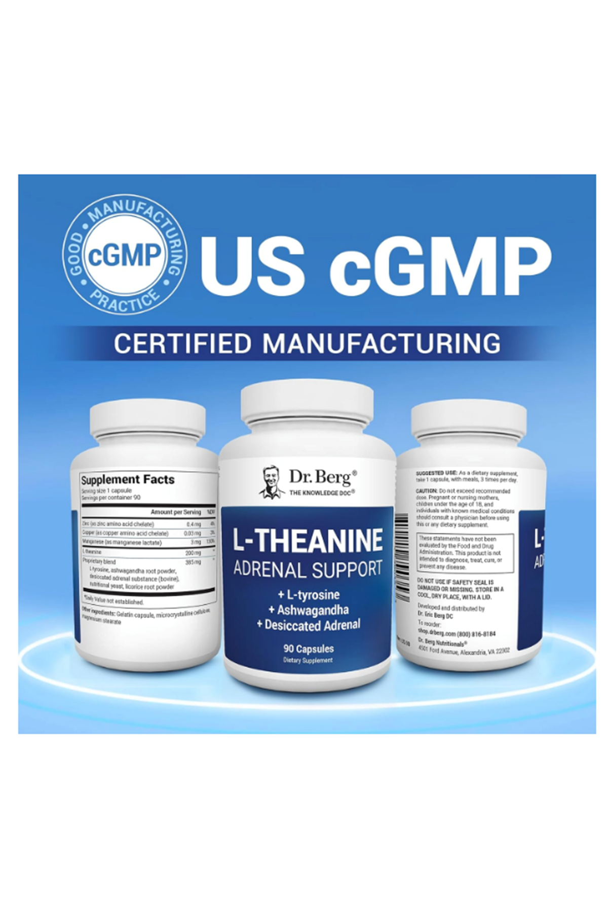 Dr. Berg  L-Theanine-90 Capsul Zinc,Copper,L-Tyrosine–L-Theanine-Relaxation and Mental Clarity.Abd Menşei.58.