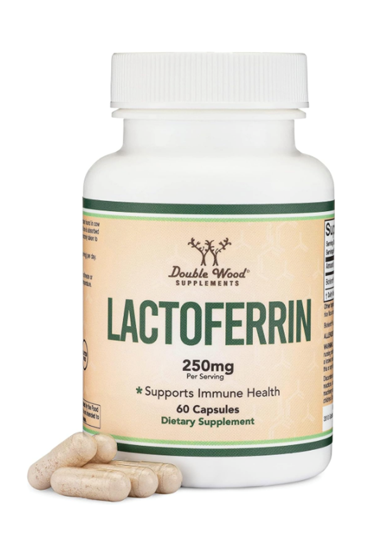 Double Wood (Özelsporcugıdaların'dan !!) Lactoferrin 250mg per Serving (60 Capsules).USA.