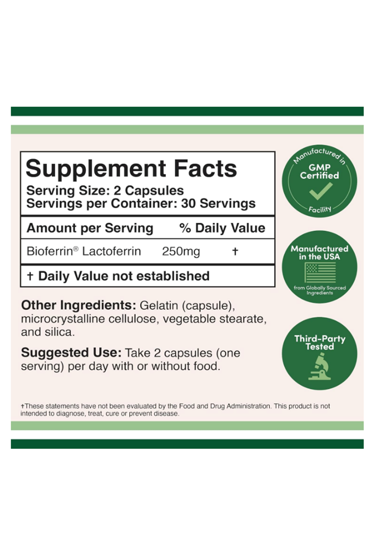 Double Wood (Özelsporcugıdaların'dan !!) Lactoferrin 250mg per Serving (60 Capsules).USA.