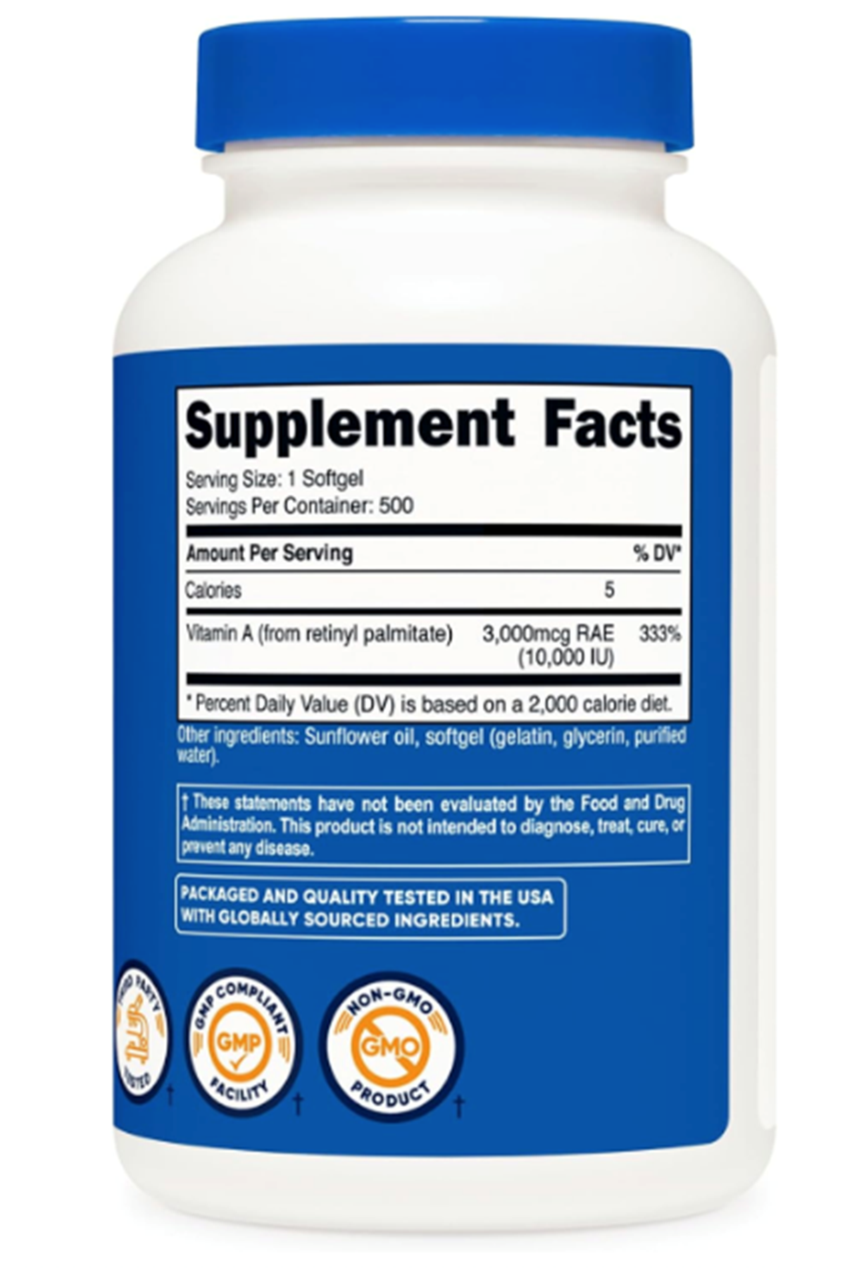 Nutricost Vitamin A  10,000 IU, 500 Softgel Capsules.Abd Menşei.42.