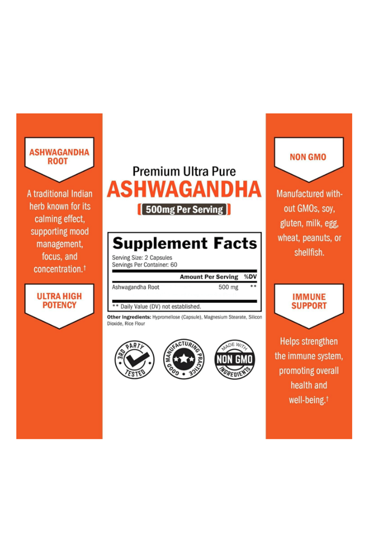 BioSchwartz  Pıremıum Ashwagandha  Ultra Pure  500mg  120 Veggie Capsul.Abd Menşei.37.
