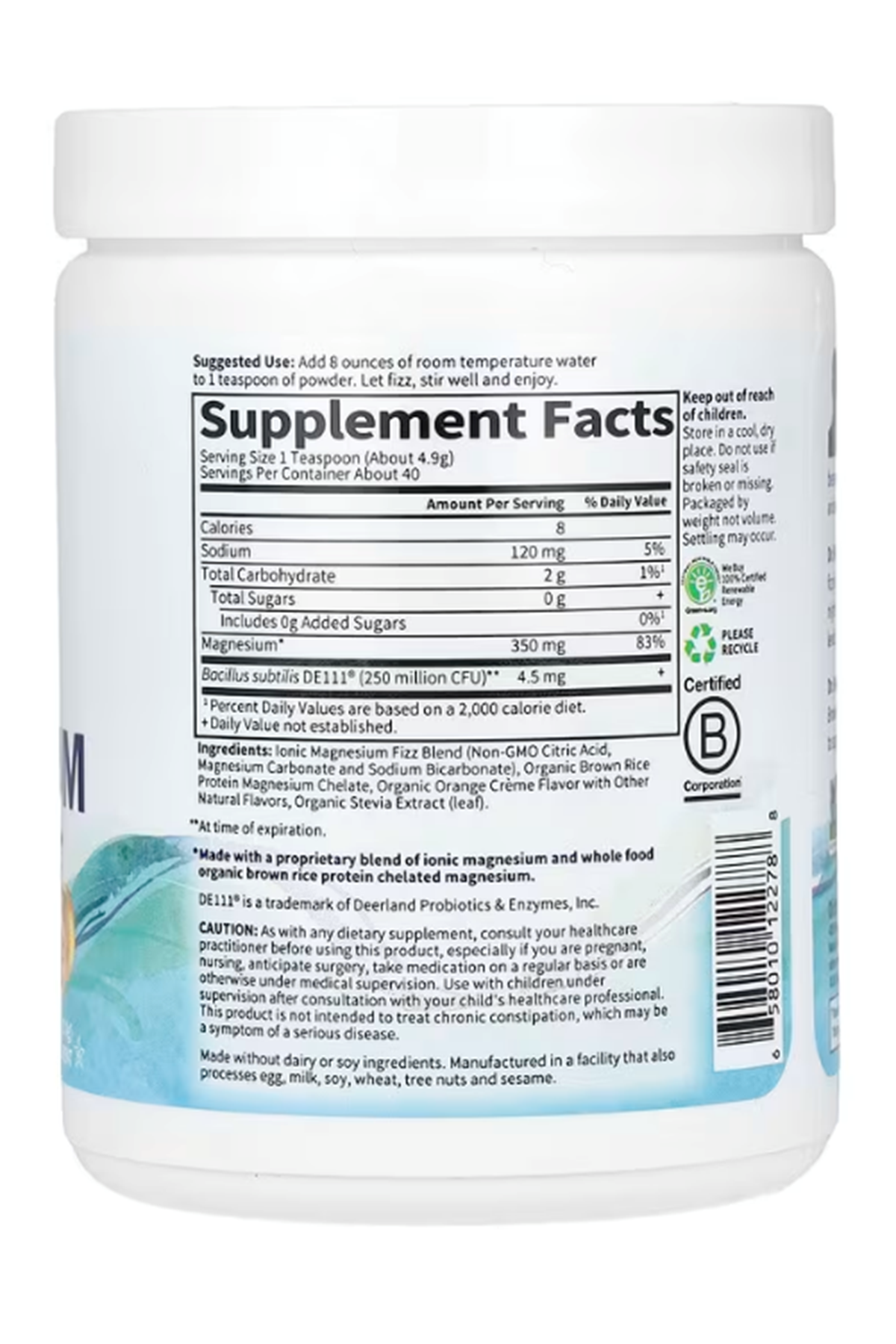 Garden of Life, Dr. Formulated, Whole Food Magnesium, (198.4 g).Abd Menşei.