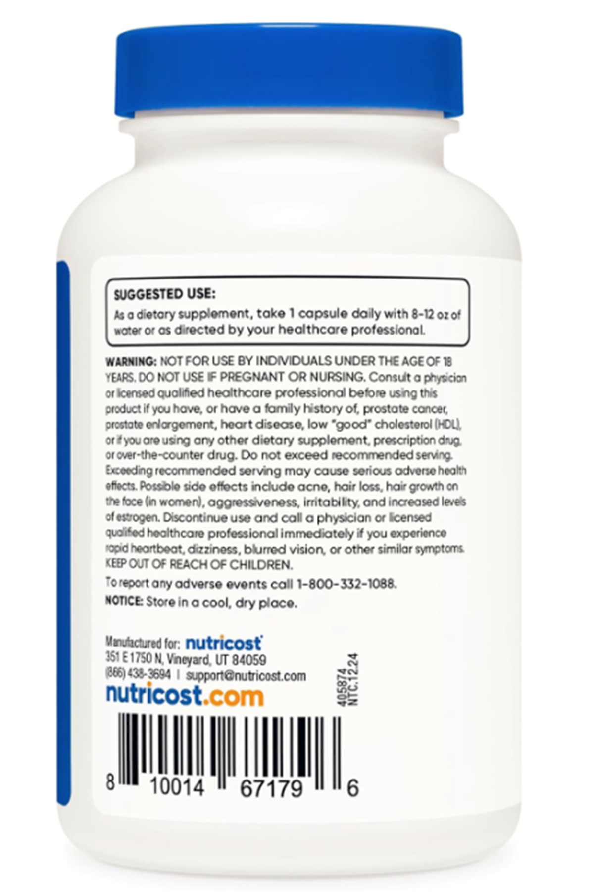 Nutricost D.H.E.A 25mg, 240 Capsules..Abd Menşei.(Ösg Özel Sporcu Gıdaları)