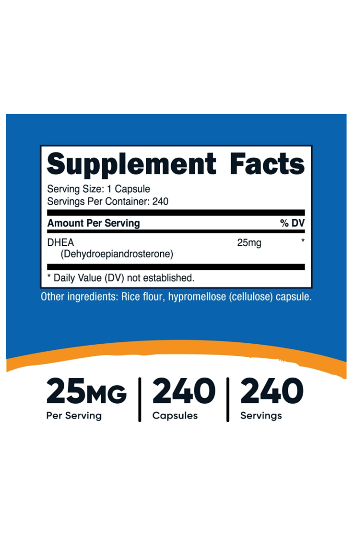 Nutricost D.H.E.A 25mg, 240 Capsules..Abd Menşei.(Ösg Özel Sporcu Gıdaları)