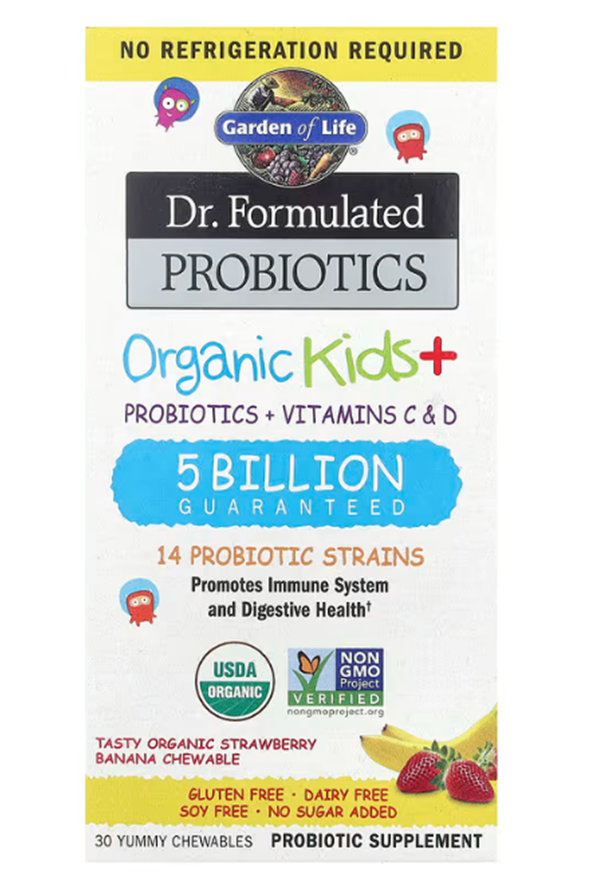 Garden of Life, Dr. Formulated Probiotics, Organic Kids + Tasty  30 Yummy Chewables.