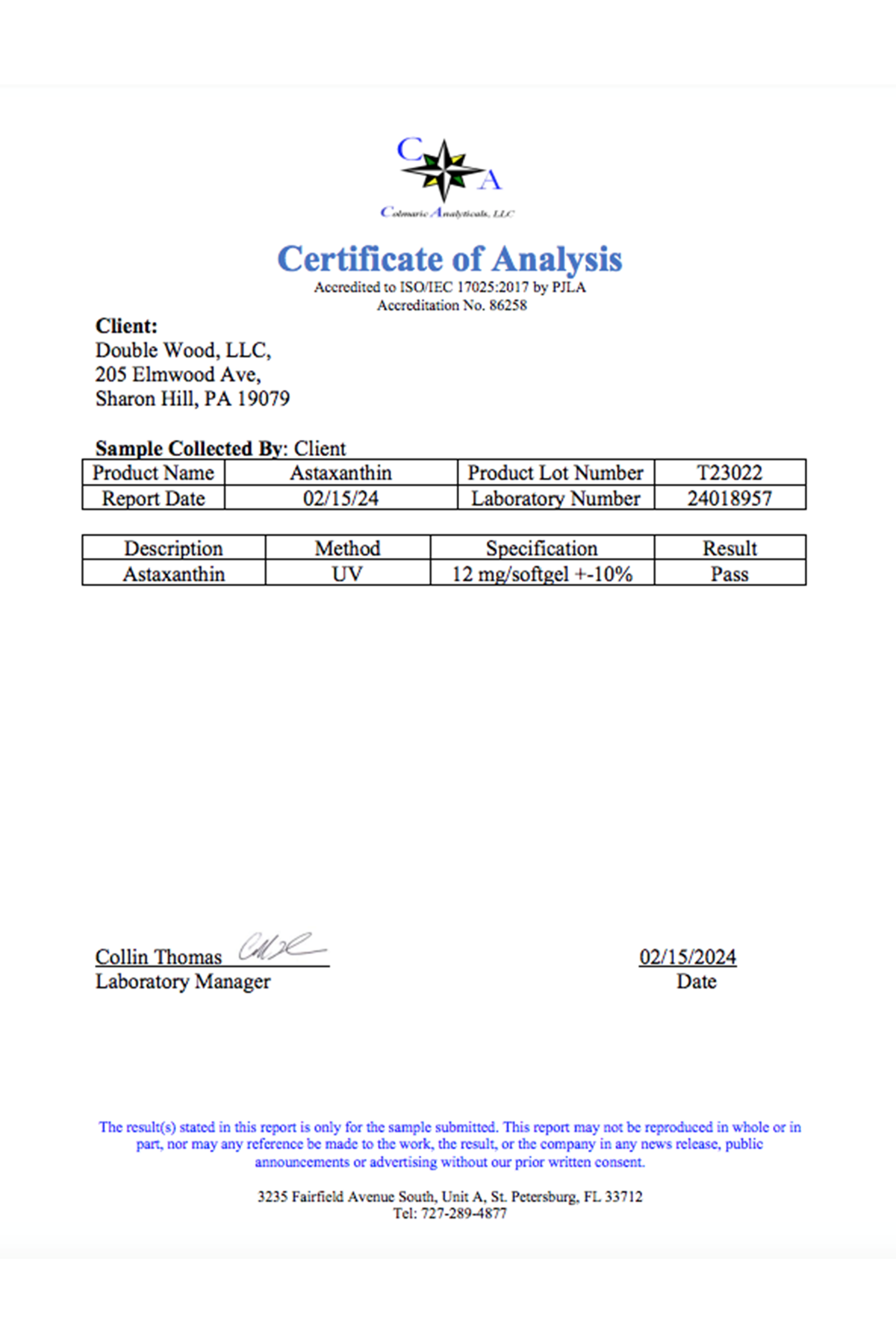 Double Wood  Astaxanthin 12mg Max Strength (Only Patented Astaxanthin (Astrareal) with  60 Softgel.51.