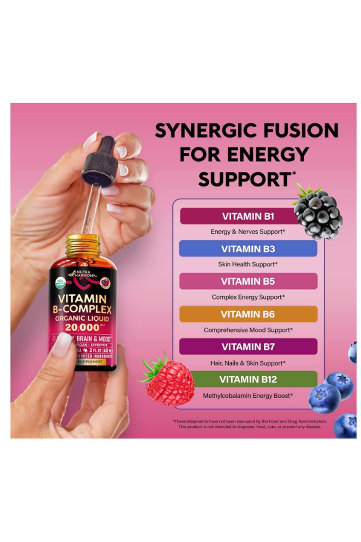 NUTRAHARMONY (Ösg Özel Sporcu Gıdaları)  Vitamin B-Complex 60 ML  B5 - B12 -  B1 - B6 -  B7 -  B9 -  B3 - Made in USA.