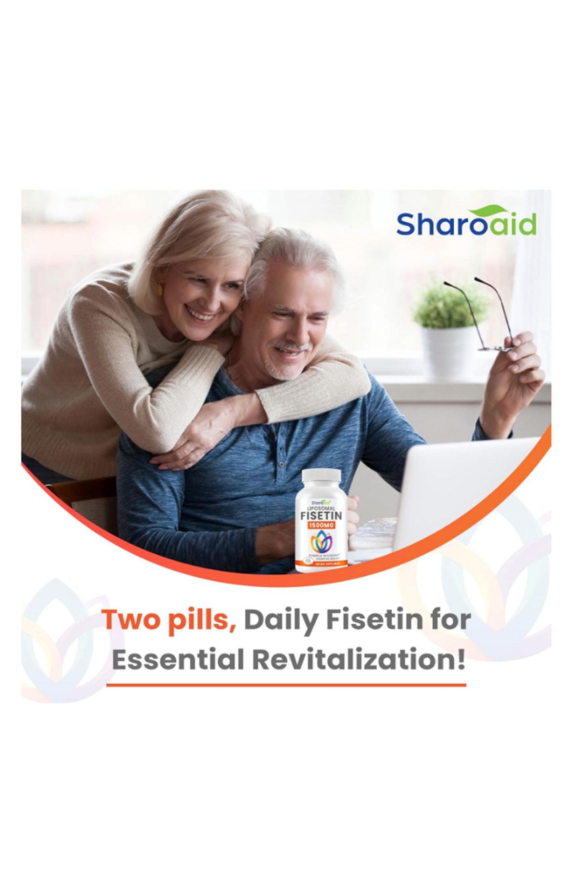Sharoaid Liposomal Fisetin Delivery,1500mg  60 Softgels 98% Pure Fisetin,Polyphenol Antioxidant for Healthy Aging,Non-GMO.Abd Menşei.50.