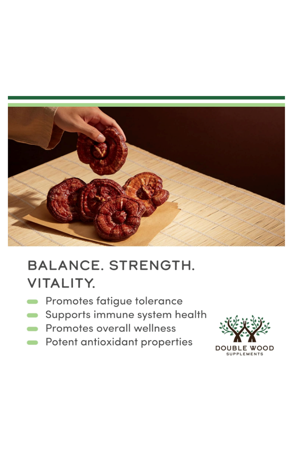 Double Wood Reishi Mushroom  (Red Reishi) 300 Capsul.41.
