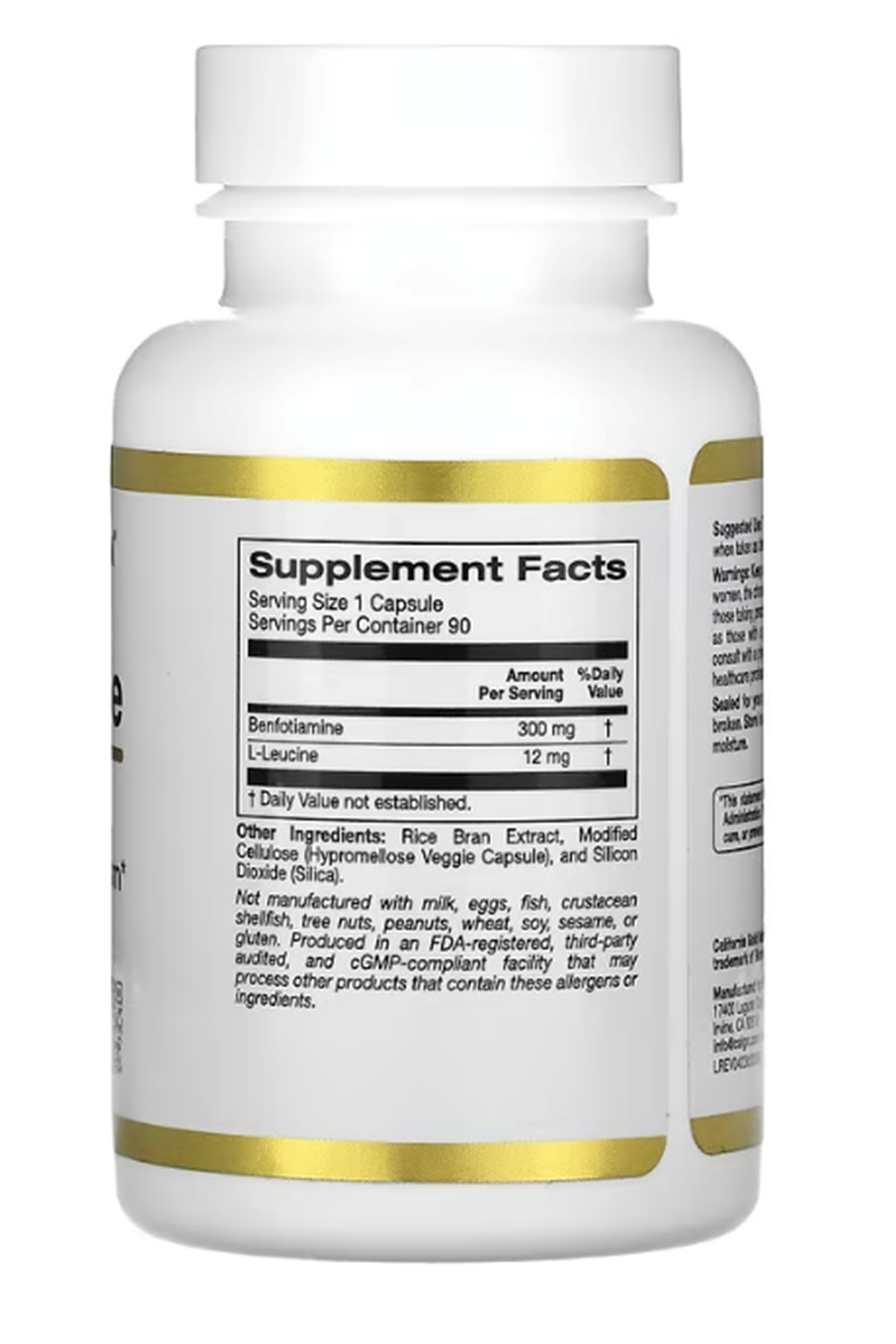 California Gold Nutrition, Benfotiamine, 300 mg, 90 Veggie Capsules.Abd Menşei.ÖSG.51.