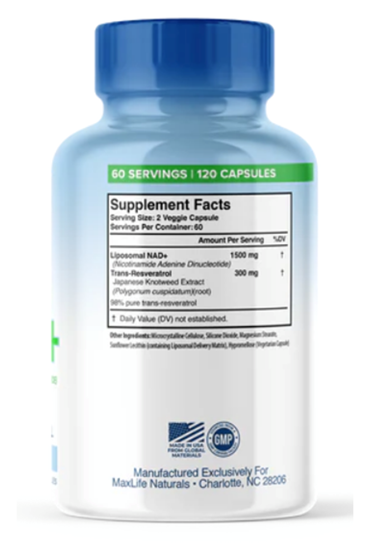 Maxlife Naturals Liposomal NAD+(Özelsporcugıdaların'dan !!) Trans-Resveratrol 1500mg - 120 Capsules.Made ın Usa 47.