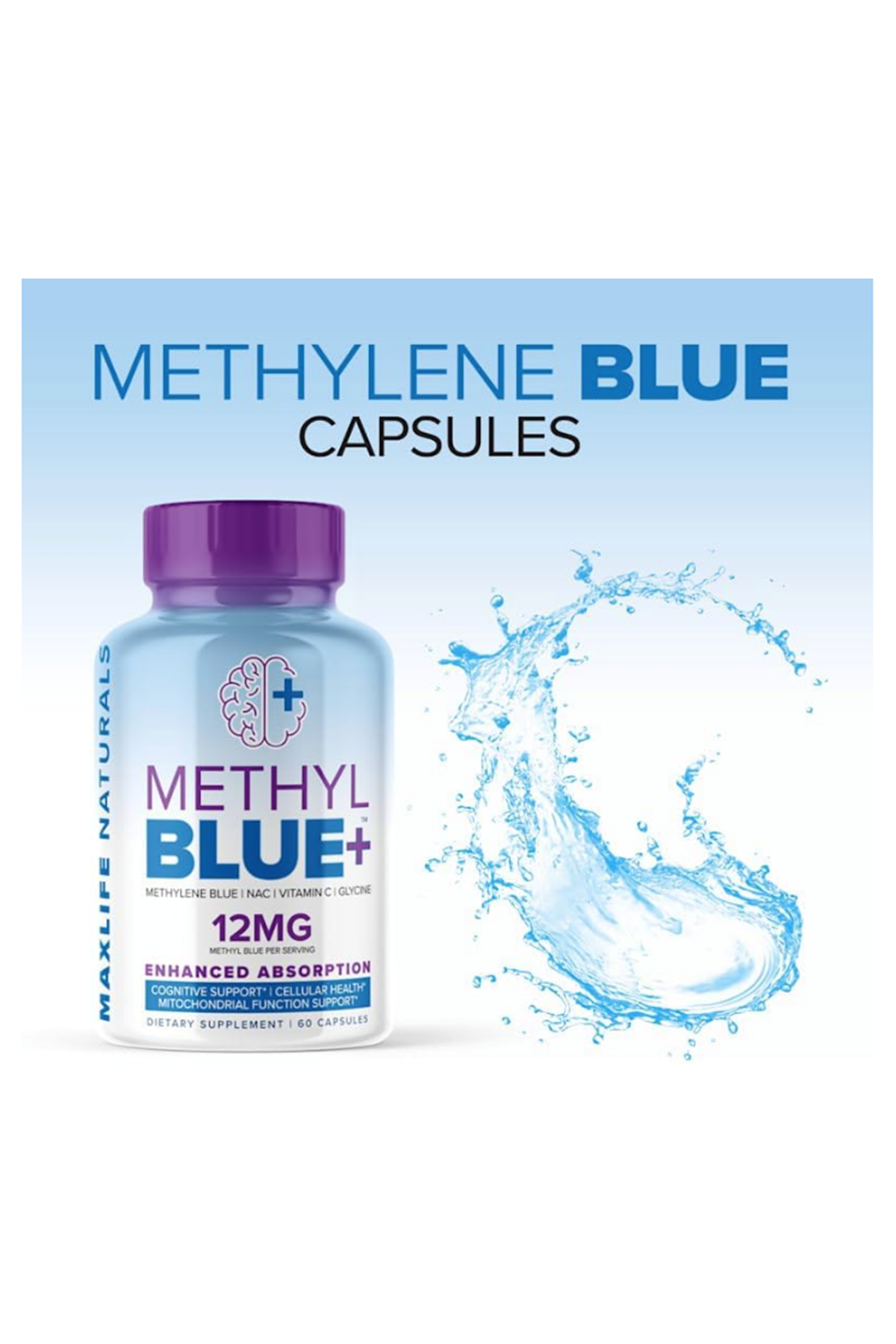 Maxlife Naturals Methylene Blue  Vitamin C Ester+Glycine+NAC - 60 Capsul.43.