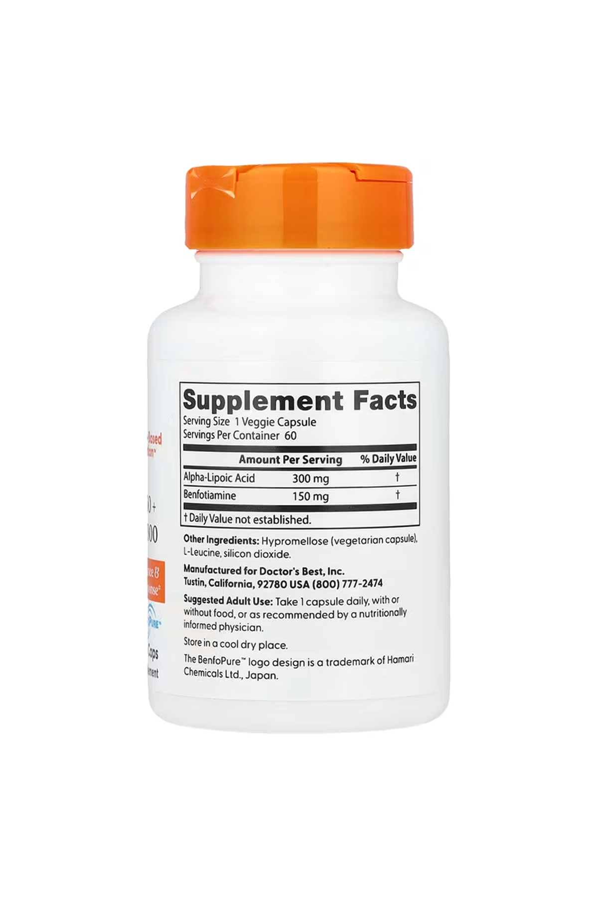 Doctor's Best, Benfotiamine 150 (Özelsporcugıdaların'dan !!)+ Alpha-Lipoic Acid 300, 60 Veggie Capsul.44.