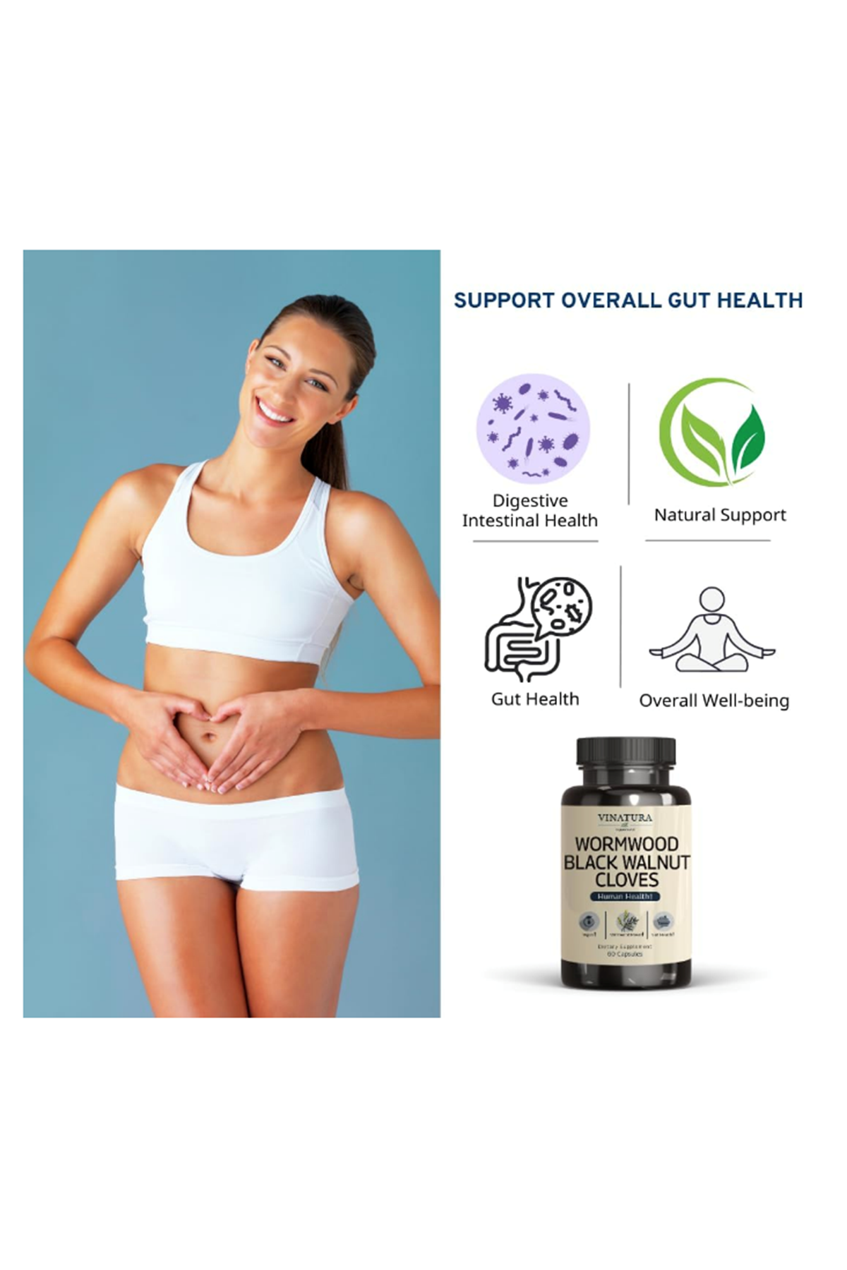 VINATURA Wormwood Black Walnut Black Walnut Extract Combination, 60 Capsul.Abd Menşei.