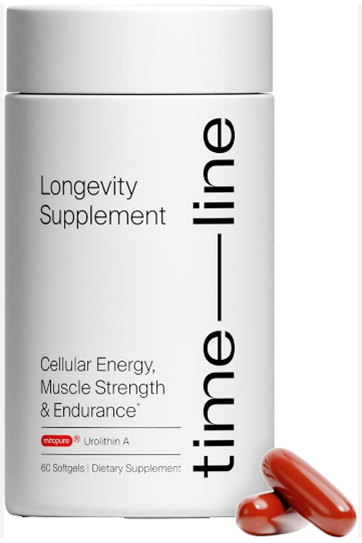 Time-Line Mitopure Urolithin A  500mg  60 softgels.Usa Menşei..97.