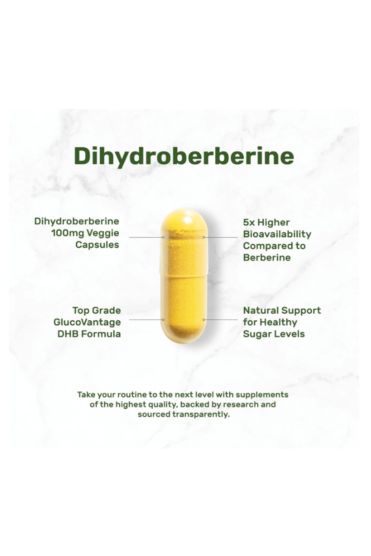 DEAL SUPLAMENT Dihydroberberine ((SKT:09.2026))  100mg 120 Veg Capsul – 5X More Bioavailab Berberine HCL – GlucoVantage Formul.51.