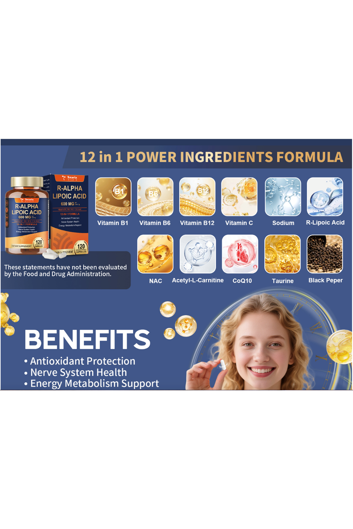 Totaria Healt R Alpha Lipoic Acid 600mg  Vegan 120 Capsul.(Ösg Özel Sporcu Gıdaları)