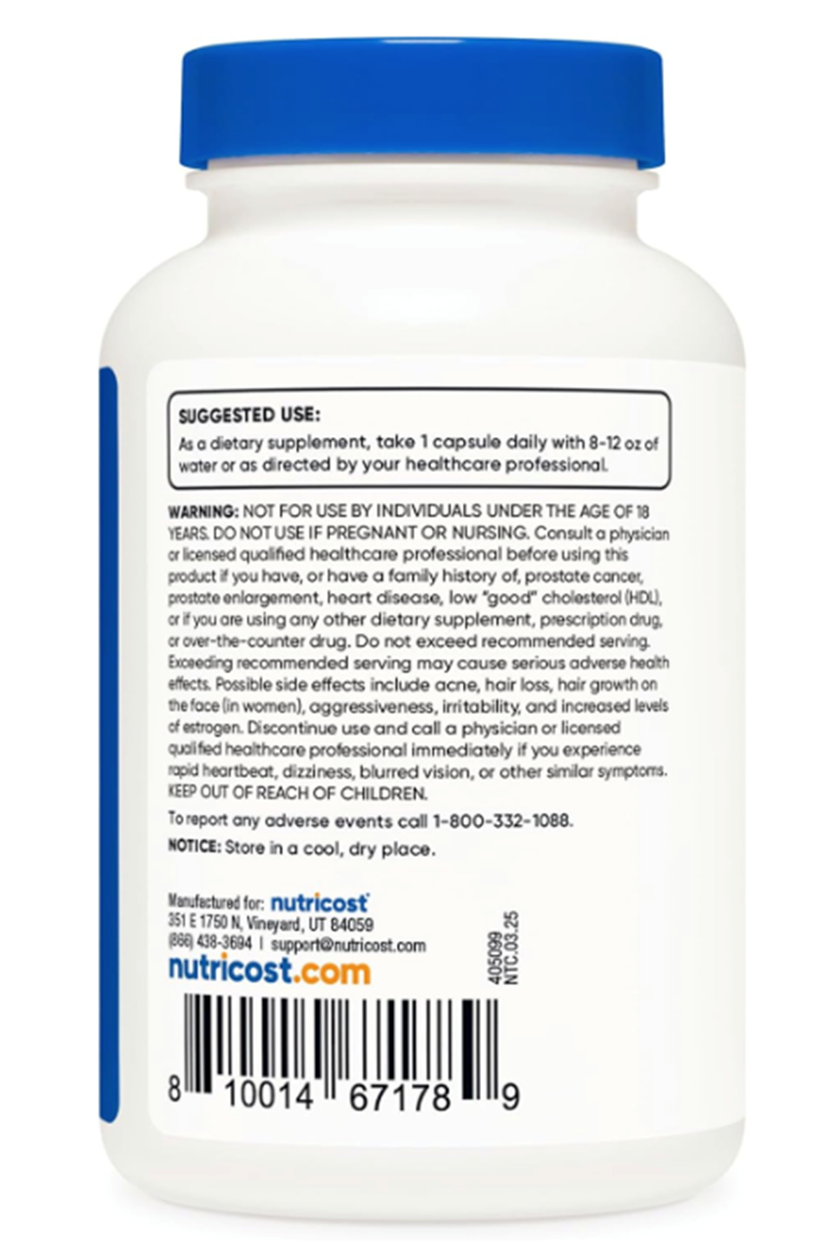 Nutricost Dehydroepiandrosterone 50mg 240 Capsul .(Ösg Özel Sporcu Gıdaları)