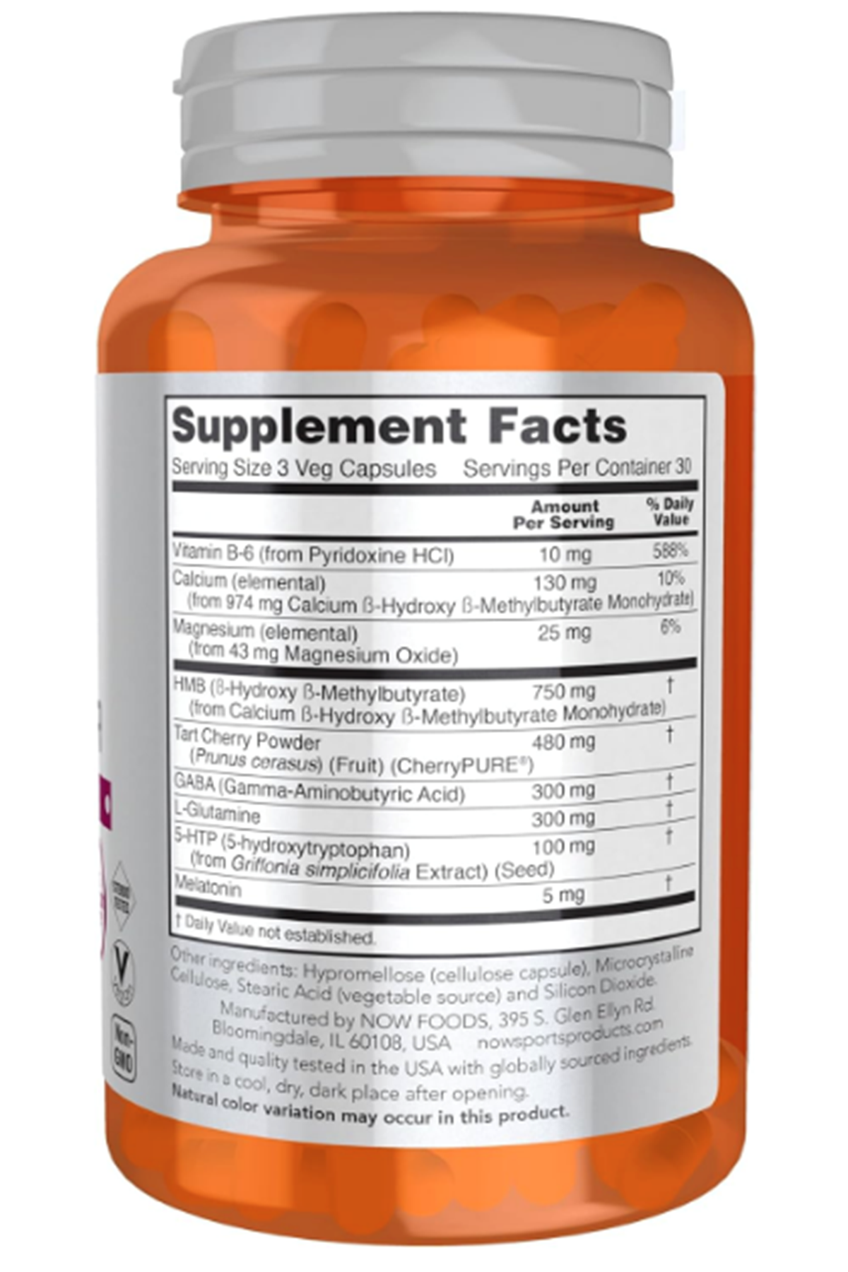NOW Foods, Rest  Repair, Recovery , 90 Veg Capsules -HMB -Tart Cherry - GA.BA -L-Glutamine- 5-HTP.47.