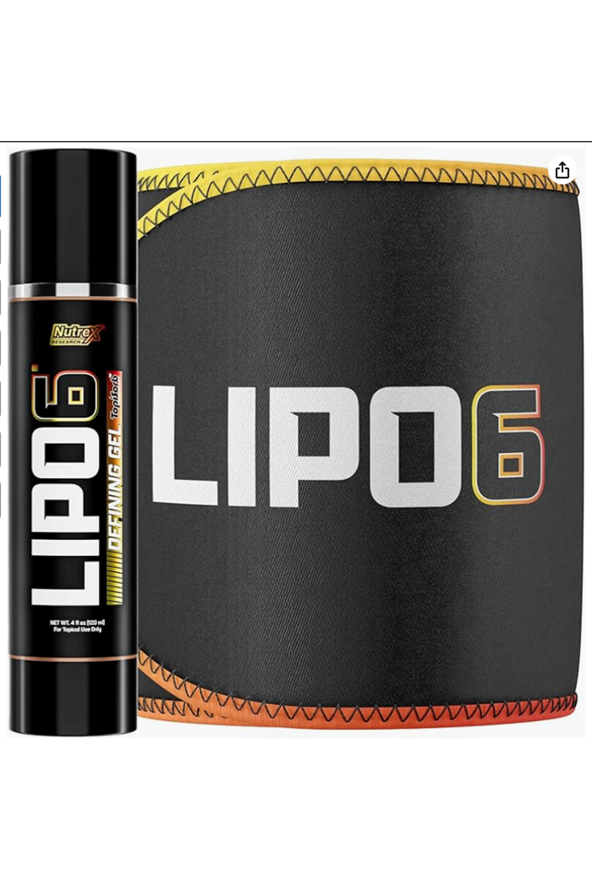 Nutrex Lipo-6 Defining Gel + Nutrex Belt Thermogenic Fat Burner USA Version.56.