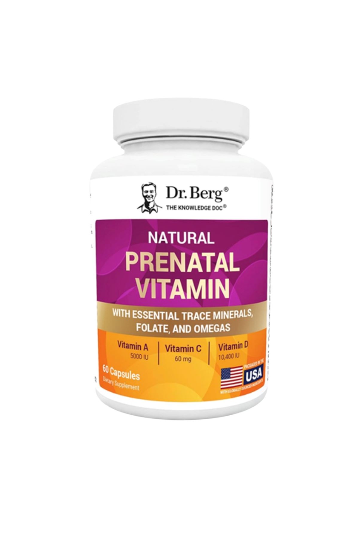 Dr. Berg  Natural Prenatal Vita mins Women Folate,Minerals,Omegas, 60 Capsul.Orj Abd Menşei.