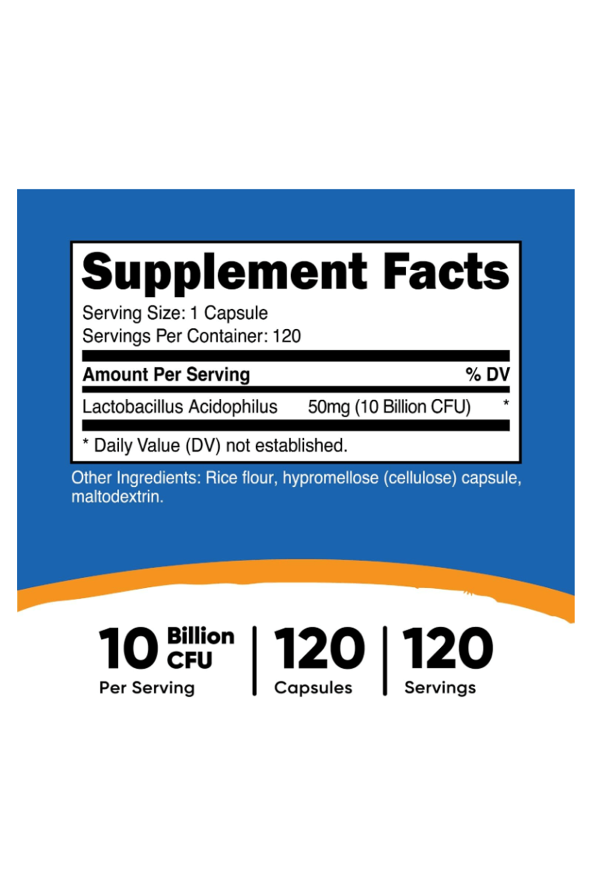 Nutricost Lactobacillus Acidophilus (Özelsporcugıdaların'dan !!) 10 Billion CFU, 120 Vegetarian Capsules.