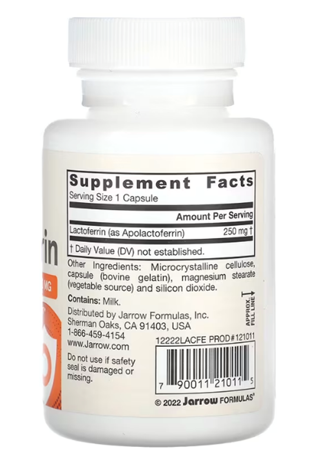 Jarrow Formulas Lactoferrin 250 mg  Freeze Dried   60 Capsules.75.