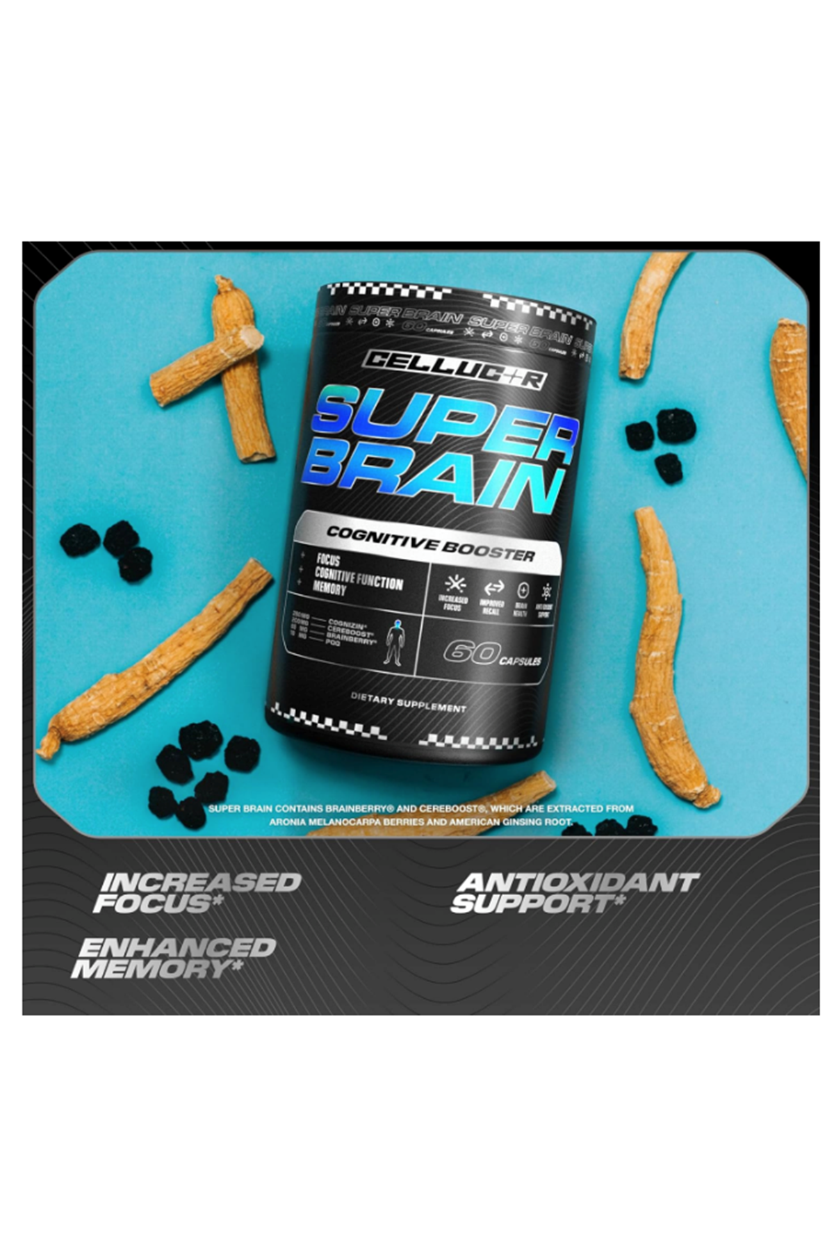 Cellucor Super Brain Cognitive Booster  Focus Attention  Recall  30 Capsul.Özel Sporcu Gıdaların'dan!!Abd Menşei.