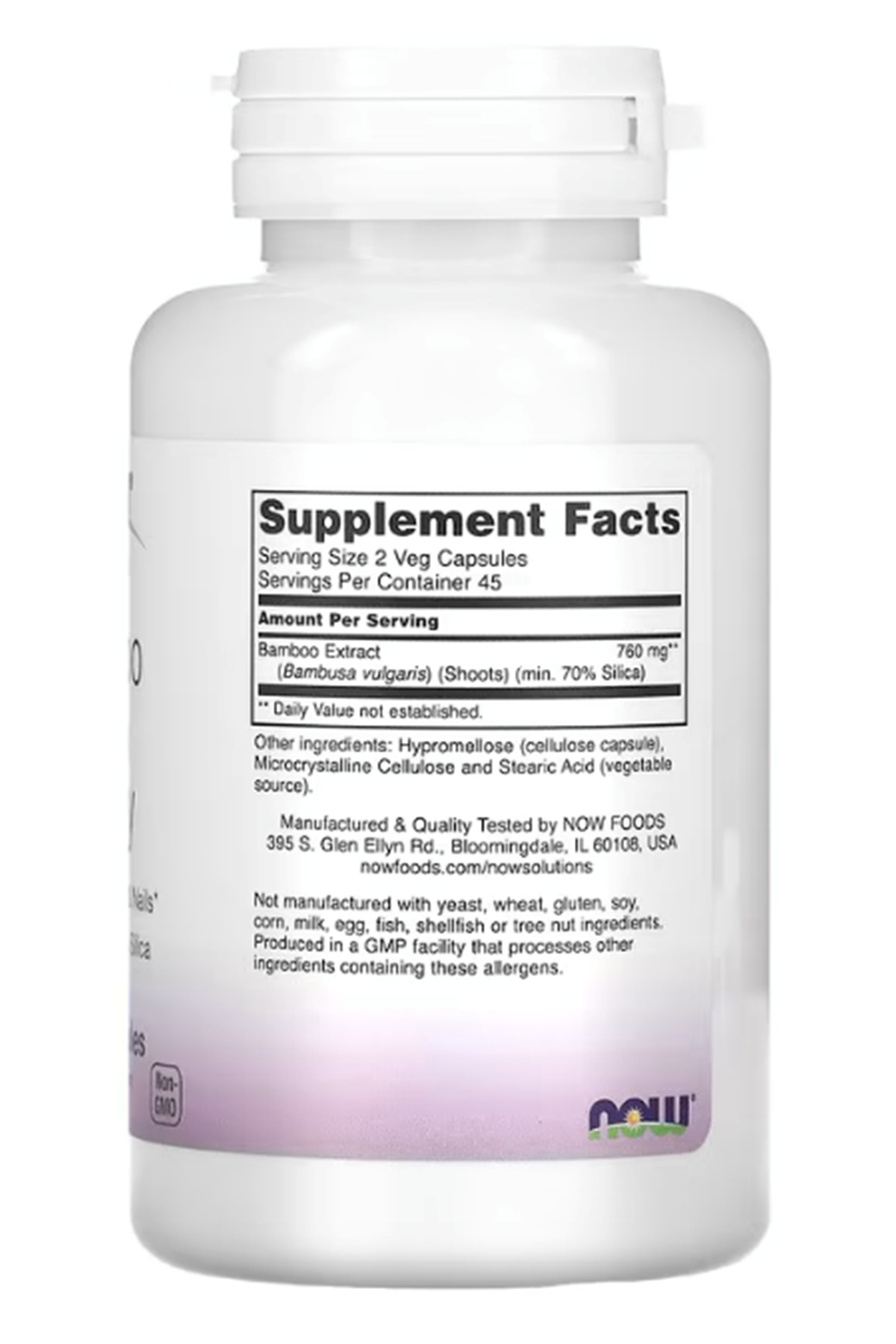 NOW Foods, Solutions, Bamboo Silica Beauty, 90 Veg Capsules (380 mg per Capsule).42.