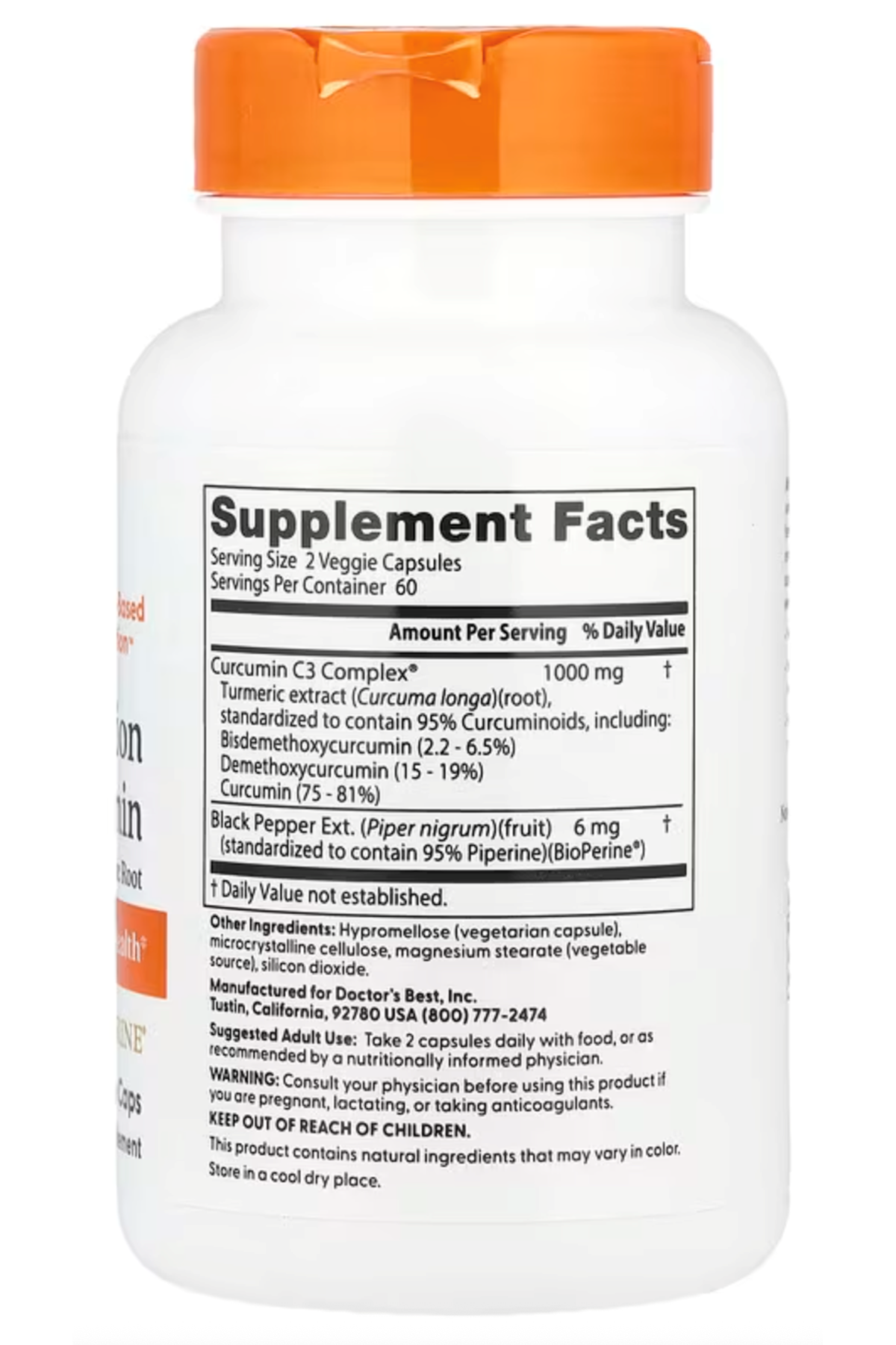 Doctor's Best, High Absorption Curcumin From Turmeric Root 500 mg, 120 Capsul. Usa Version.63.