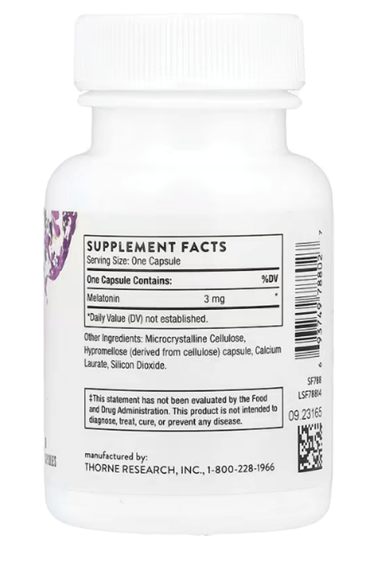 THORNE  Melaton3  60 Capsul NSF Certified for Sport.Orj Abd Menşei.43.