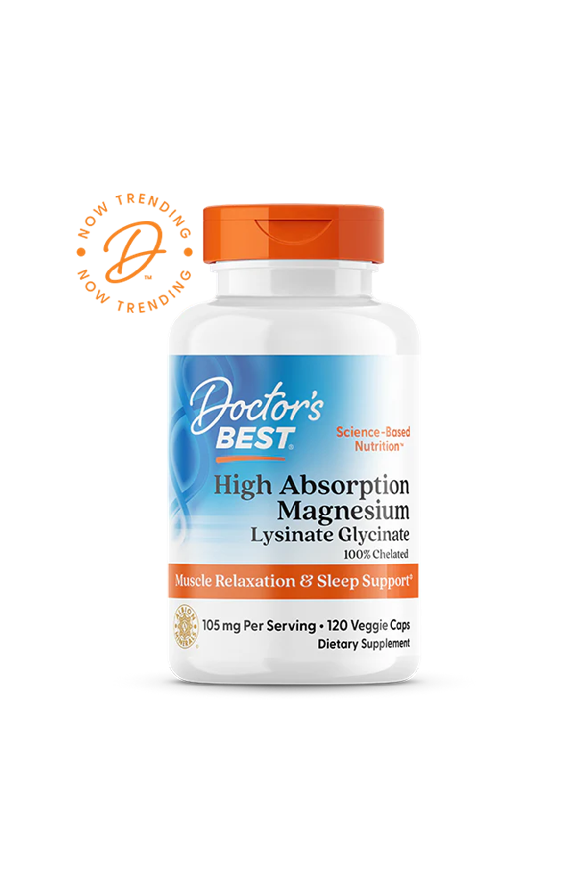 Doctor's Best  High Absorption Magnesium Lysinate Glycinate 105mg  120 Veggie Capsul.42.