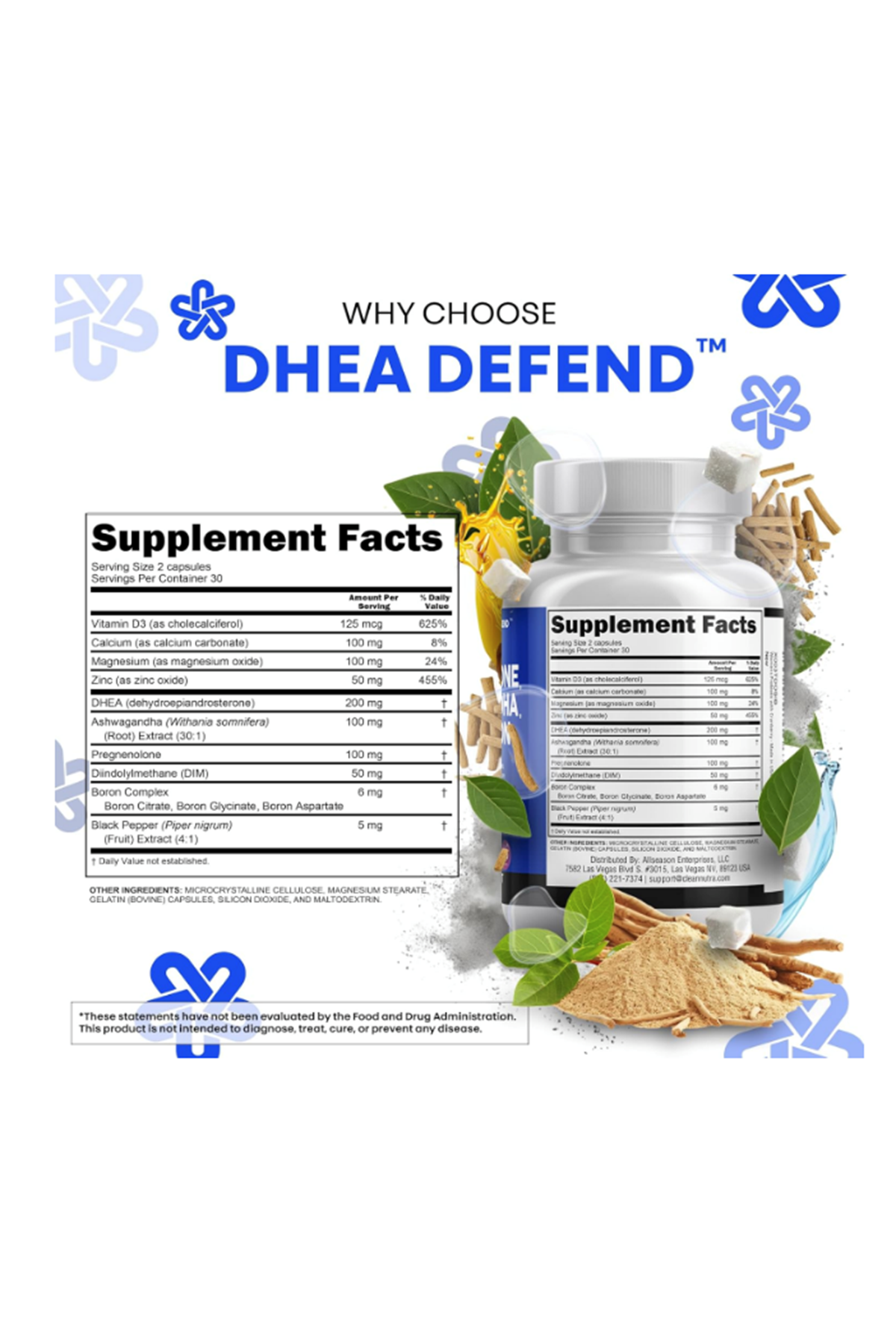 Clean Nutra Dehydroepiandrosterone 200mg 60 Capsul DIM Boron.(Ösg Özel Sporcu Gıdaları)