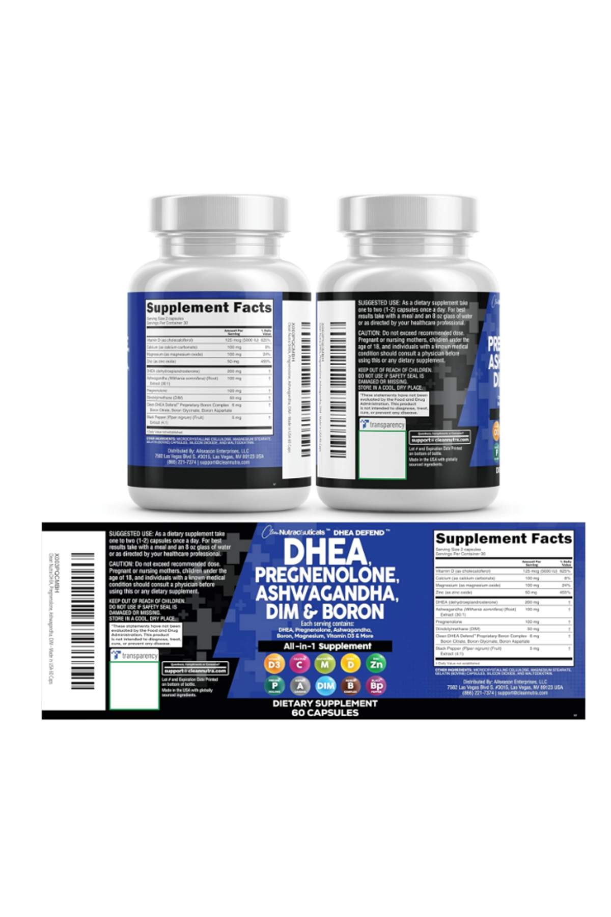 Clean Nutra Dehydroepiandrosterone 200mg 60 Capsul DIM Boron.(Ösg Özel Sporcu Gıdaları)