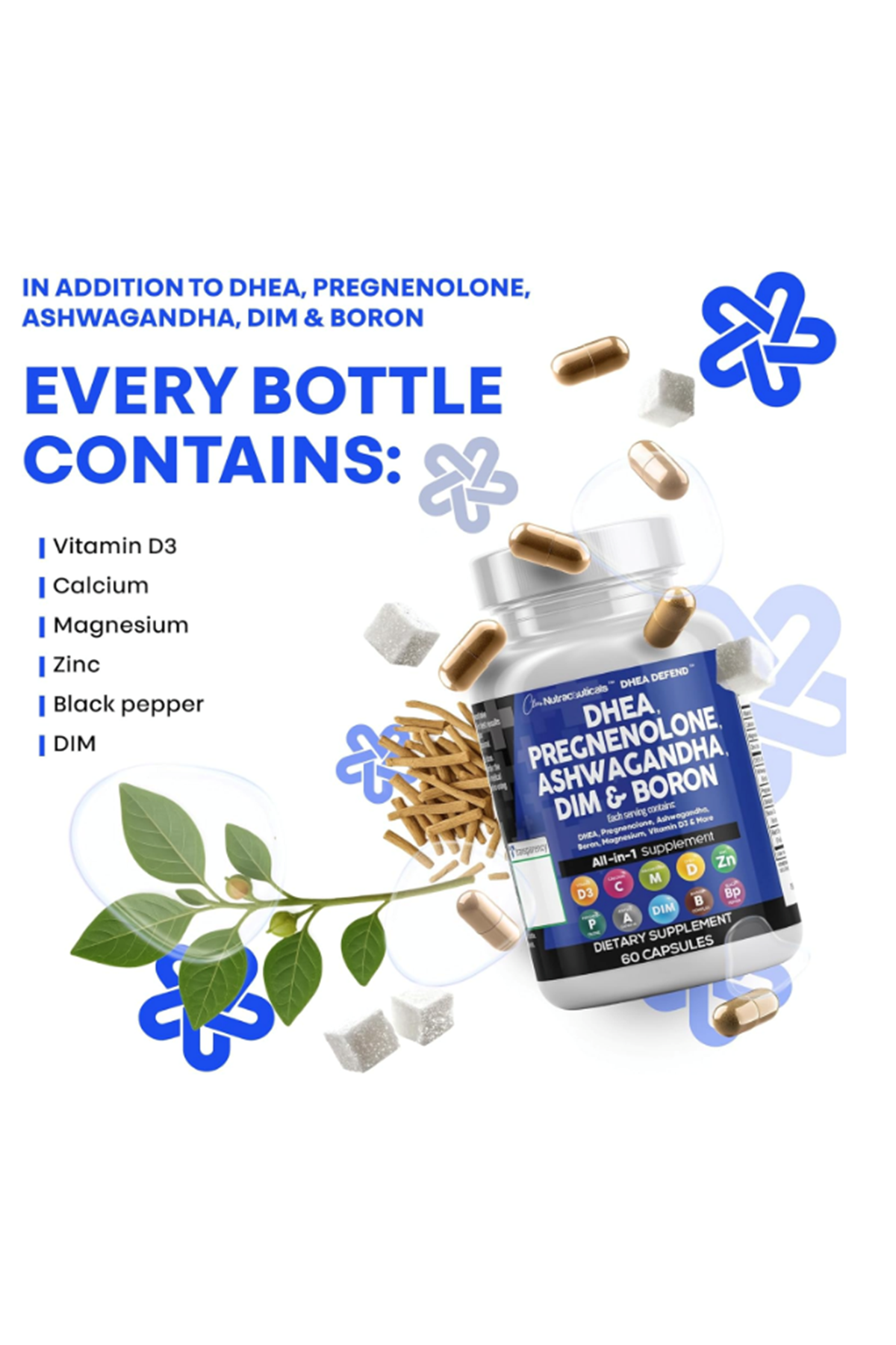 Clean Nutra Dehydroepiandrosterone 200mg 60 Capsul DIM Boron.(Ösg Özel Sporcu Gıdaları)