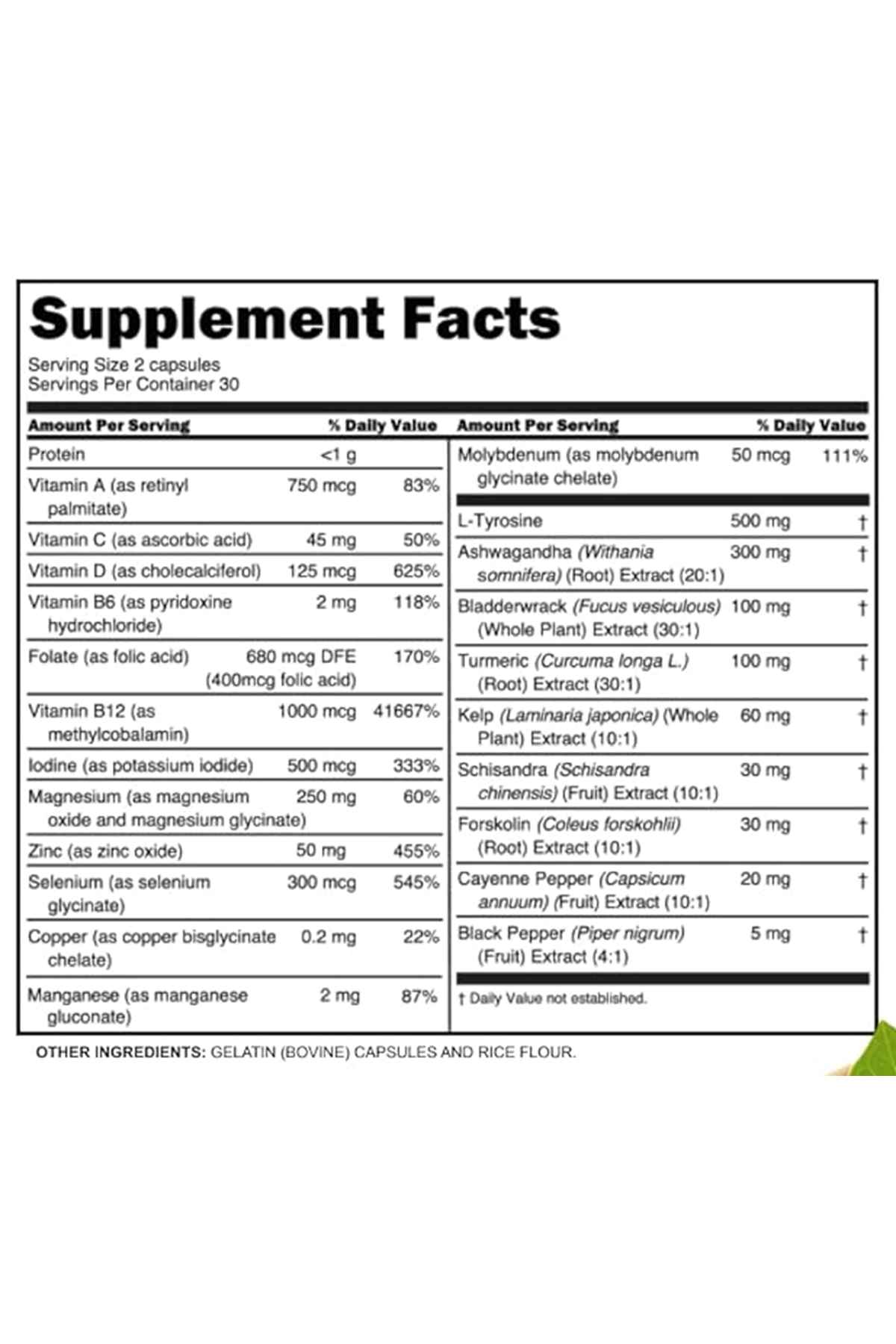 Clean Nutraceuticals Selenium 60 Capsul Iodine Thyroıd  L Tyrosine  Bladderwrack, Turmeric, Kelp, Schisandra Zinc.USA.