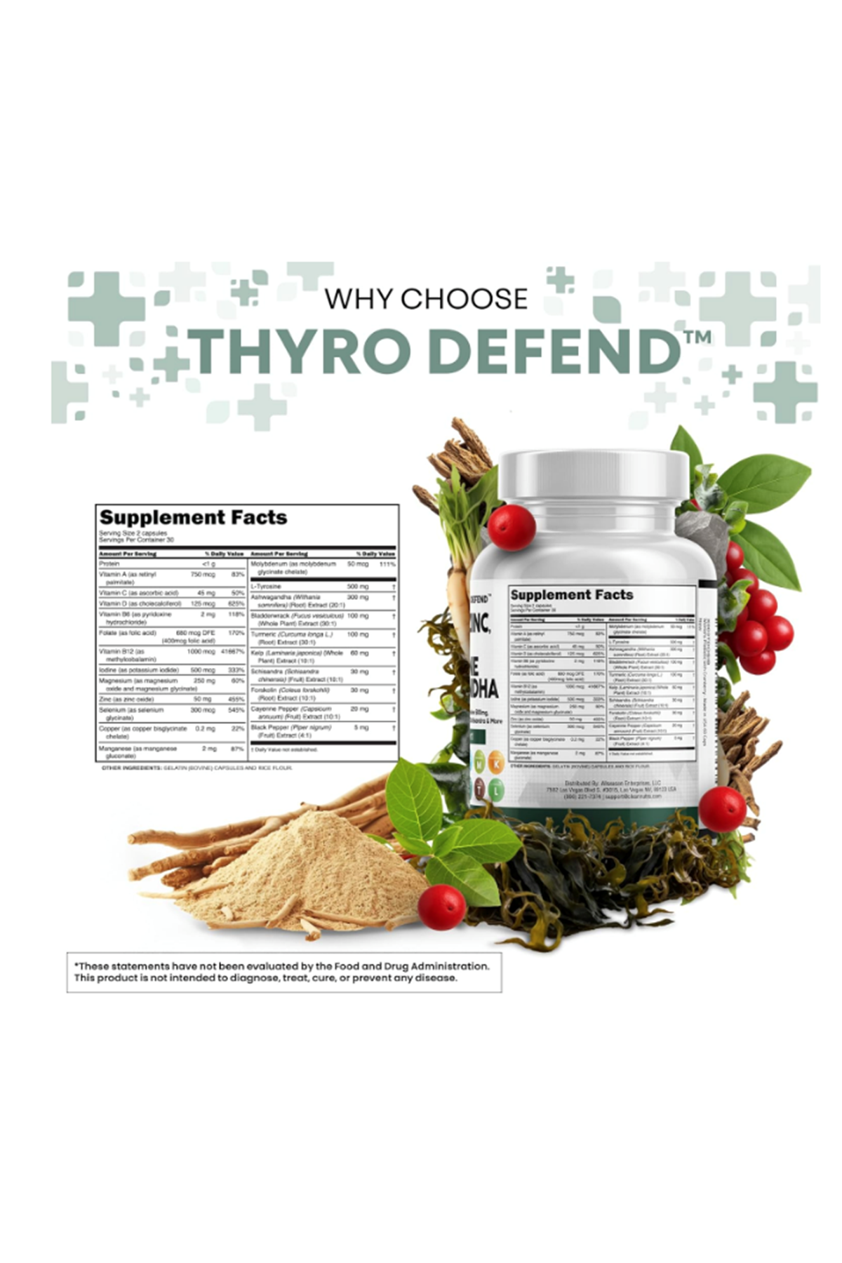 Clean Nutraceuticals Selenium 60 Capsul Iodine Thyroıd  L Tyrosine  Bladderwrack, Turmeric, Kelp, Schisandra Zinc.USA.