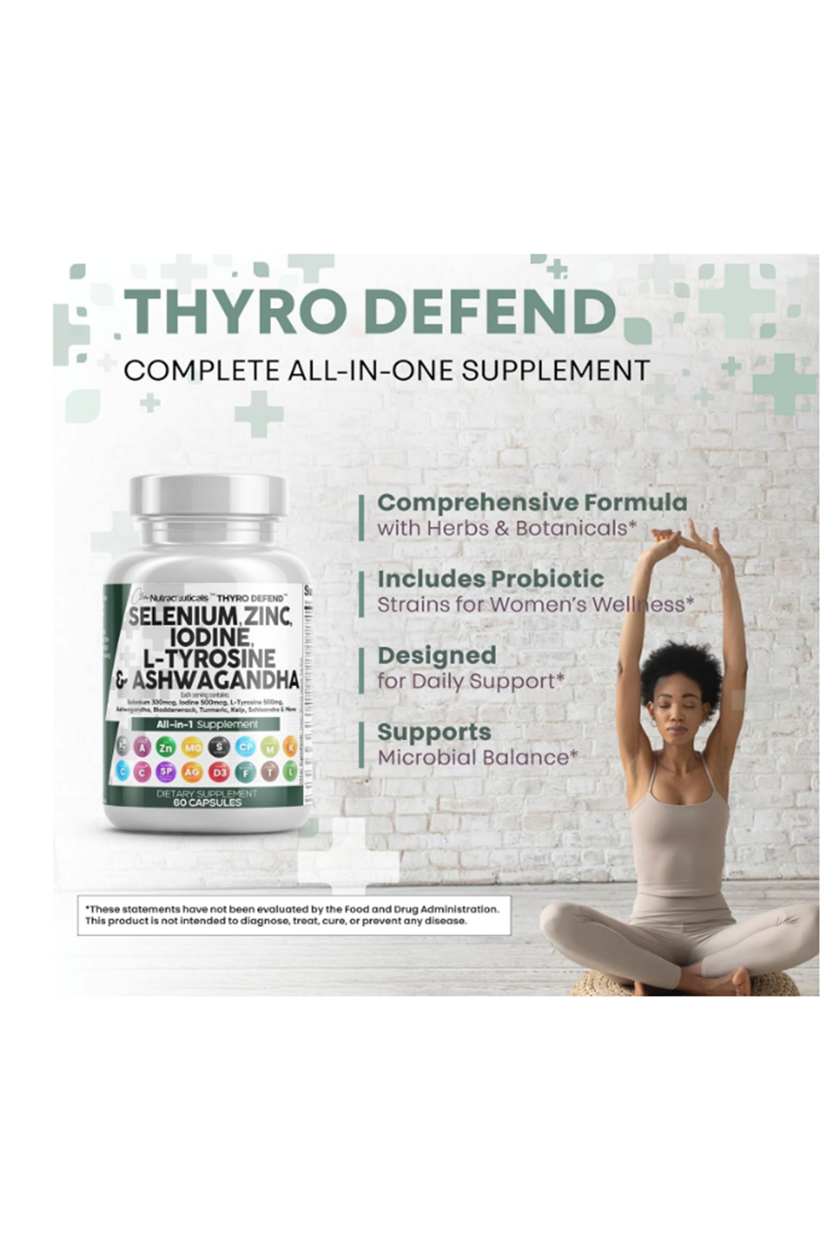 Clean Nutraceuticals Selenium 60 Capsul Iodine Thyroıd  L Tyrosine  Bladderwrack, Turmeric, Kelp, Schisandra Zinc.USA.