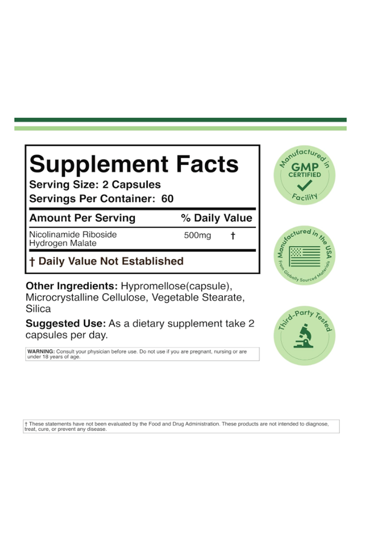 Double Wood (Özelsporcugıdaların'dan !!) NR NAD+ (Nicotinamide Riboside) Hydrogen Malate 120 Capsul.