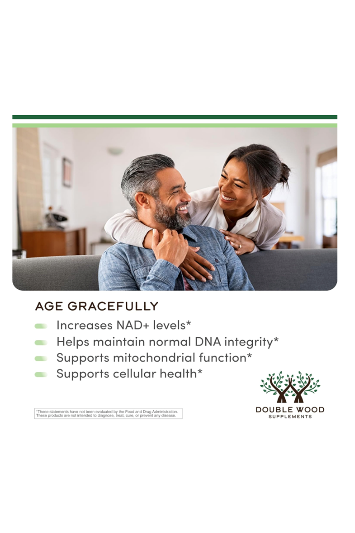 Double Wood NR NAD + (Nicotinamide Riboside) Hydrogen Malate 120 Capsul.