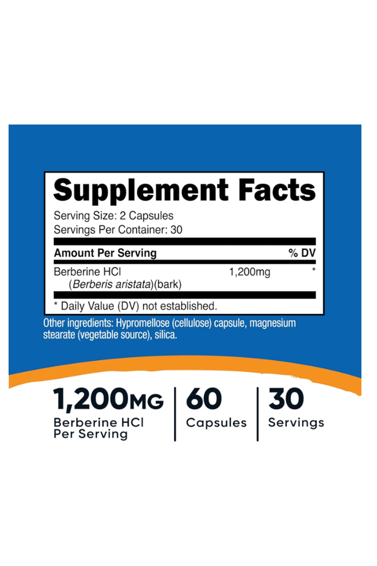 Nutricost Berberine HCl 1200mg , 60 Vegetarian Capsules - Gluten Free.